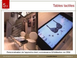 @LesDIGITAILS@LesDIGITAILS
Tables tactiles
Personnalisation de l‟approche client, connaissance & fidélisation via CRM
5.3
...