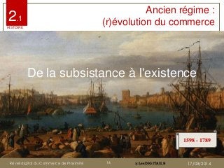 @LesDIGITAILS@LesDIGITAILS
Ancien régime :
(r)évolution du commerce
De la subsistance à l'existence
1598 - 1789
2.1
HISTOI...