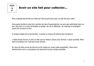 Les 10 règles clés du fundraiser sur Internet
