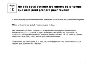 Les 10 règles clés du fundraiser sur Internet