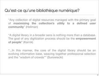 Les bibliotheques numeriques