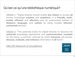 Les bibliotheques numeriques