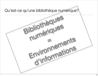 Les bibliotheques numeriques