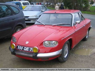 PANHARD « 24 C ».. Coupé produit de 1963 à 1967 jusqu’à l’absorption de Panhard par Citroën qui sacrifia ce modèle…
 