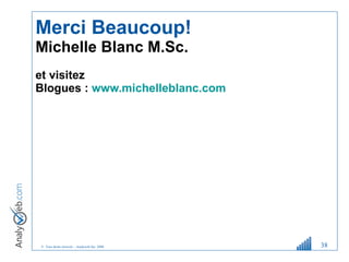 Merci Beaucoup! Michelle Blanc M.Sc.  et visitez  Blogues :  www.michelleblanc.com   