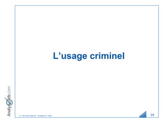 L’usage criminel




© Tous droits réservés – Analyweb Inc. 2008                      24
 