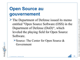 © Tous droits réservés – Analyweb Inc. 2008
Open Source au
gouvernement
The Department of Defense issued its memo
entitle...
