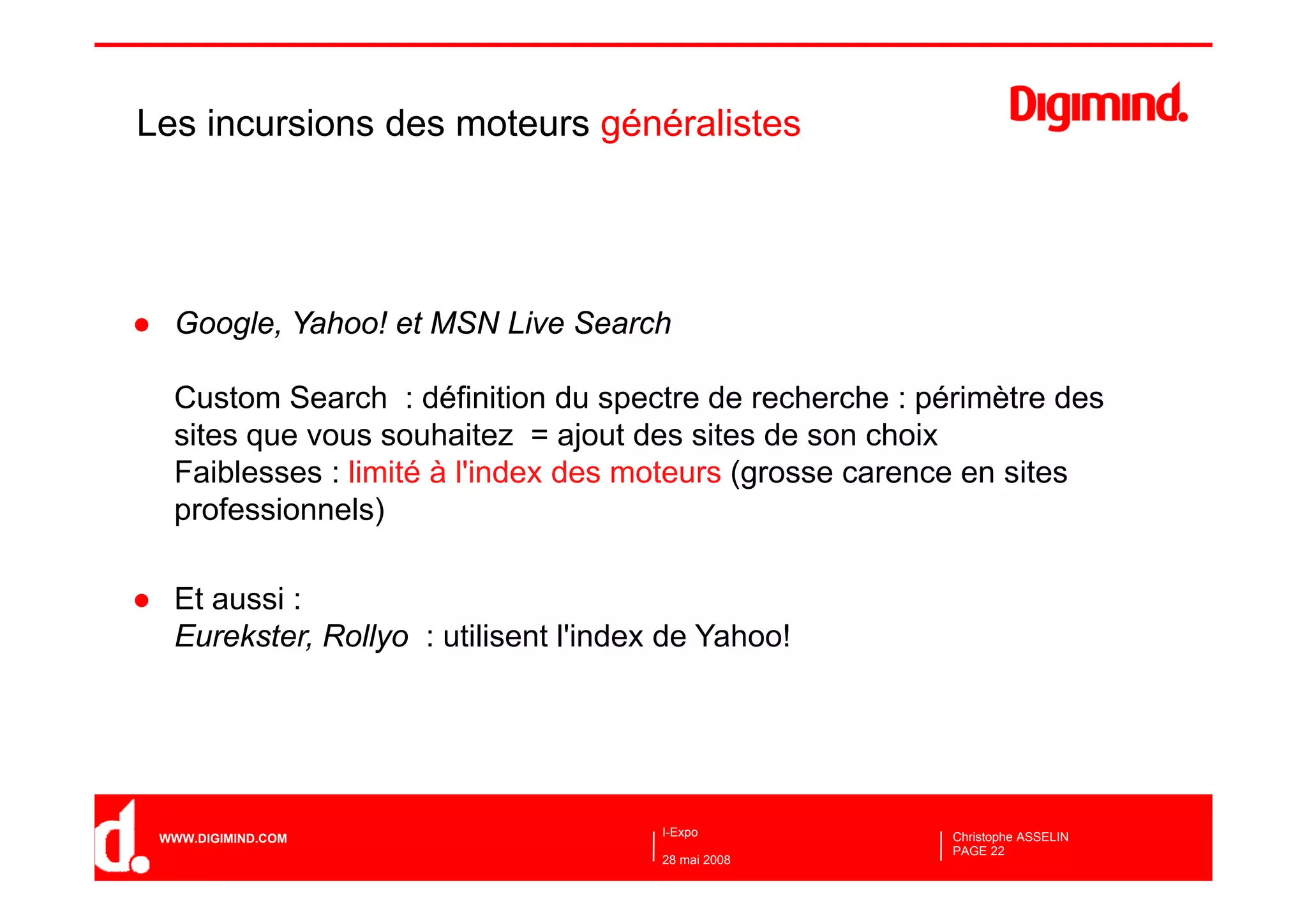 Les moteurs de recherche verticaux