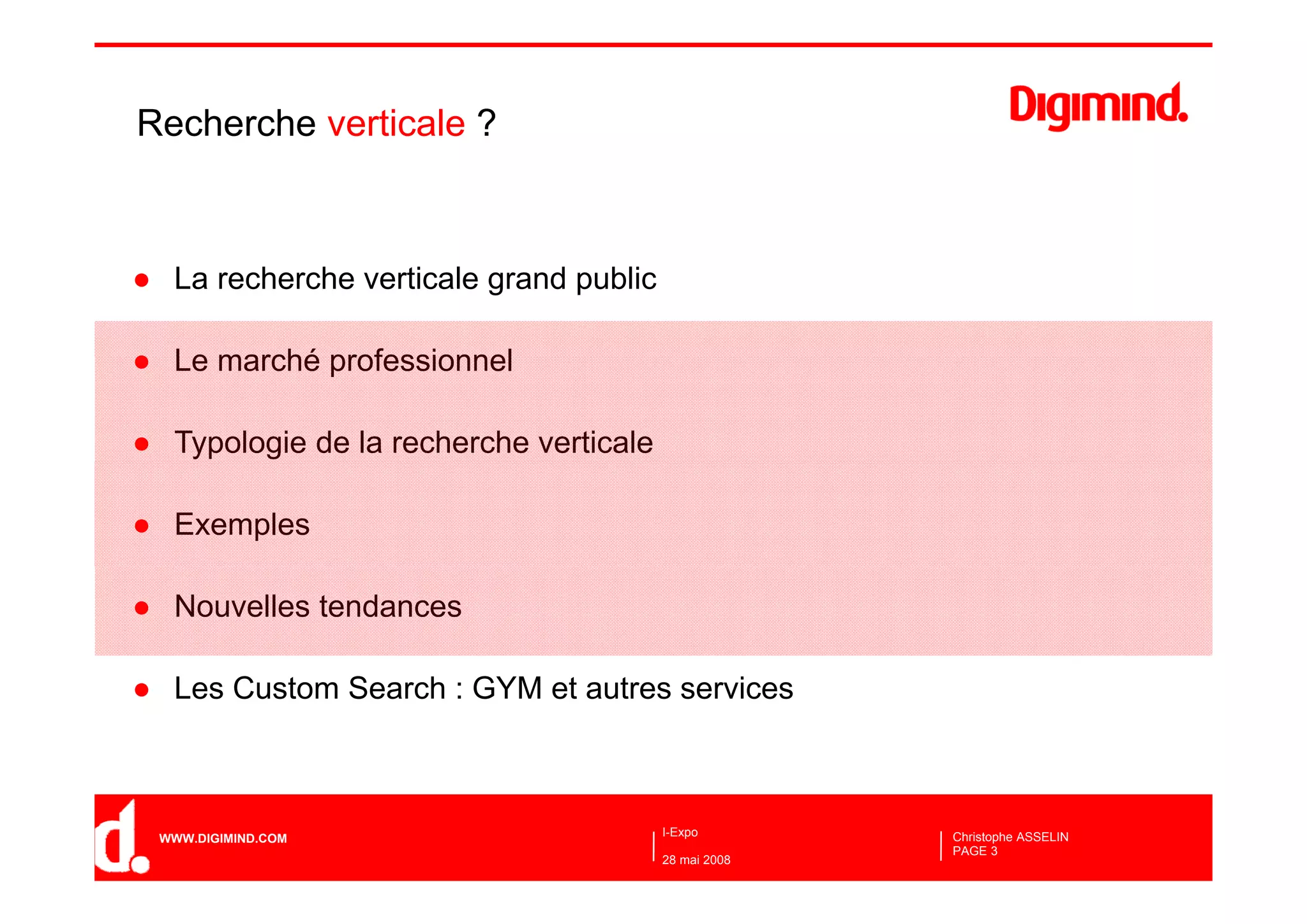 Les moteurs de recherche verticaux