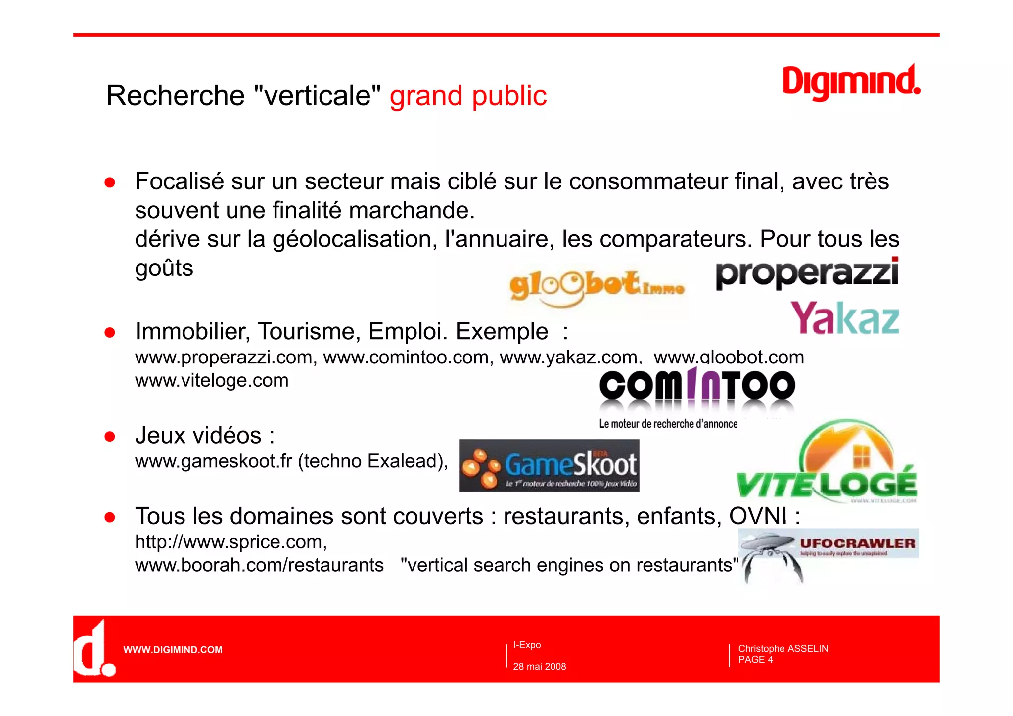 Les moteurs de recherche verticaux