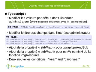 Les nouveautés de TYPO3 4.2
