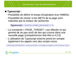 Les nouveautés de TYPO3 4.2