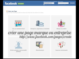 créer une page marque ou entreprise
http://www.facebook.com/pages/create
 