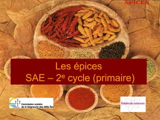 Les épices
SAE – 2e cycle (primaire)
 