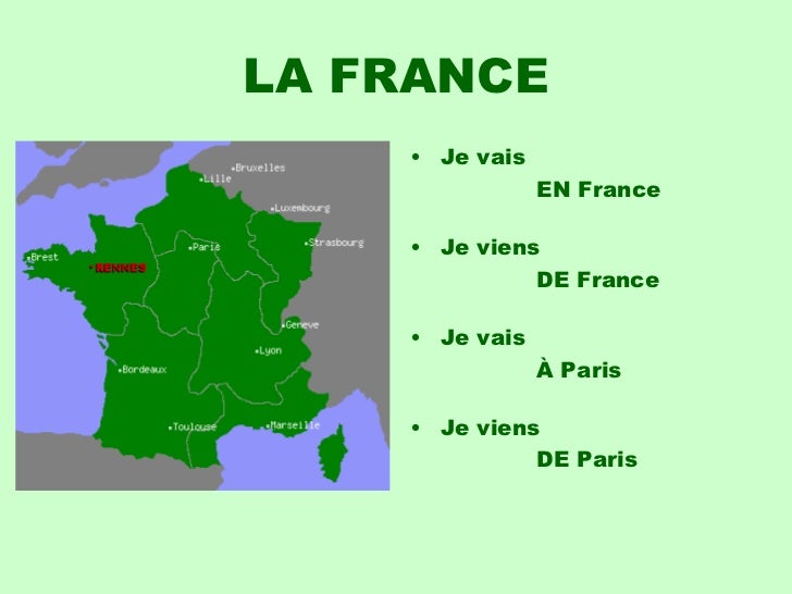 Les Prepositions Avec Les Noms De Pays