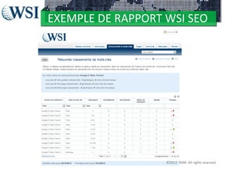 EXEMPLE DE RAPPORT WSI SEO

©2012 RAM. All rights reserved.

 