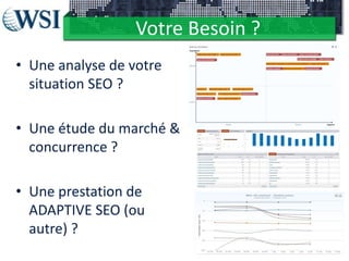 Votre Besoin ?
• Une analyse de votre
situation SEO ?

• Une étude du marché &
concurrence ?
• Une prestation de
ADAPTIVE SEO (ou
autre) ?
©2012 RAM. All rights reserved.

 
