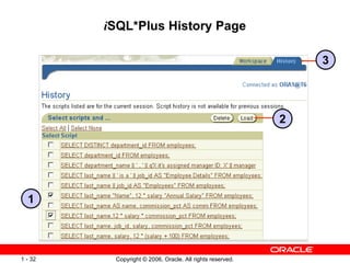 i SQL*Plus History Page 1 2 3 