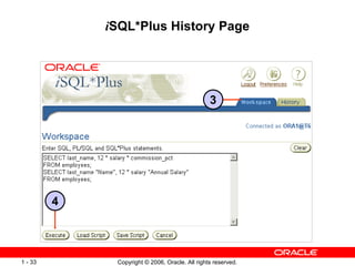 i SQL*Plus History Page 3 4 