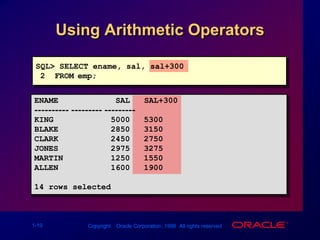 Les01 Writing Basic Sql Statements | PPTX