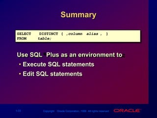 Les01 Writing Basic Sql Statements | PPTX