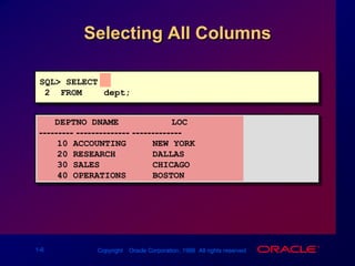 Les01 Writing Basic Sql Statements | PPTX
