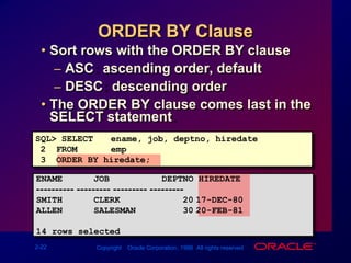 Rules of PrecedenceOrder EvaluatedOperator1All comparison operators2NOT3AND4OROverride rules of precedence by using parentheses.