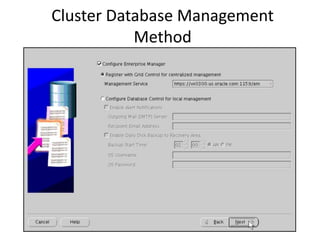 Cluster Database Management
Method
 