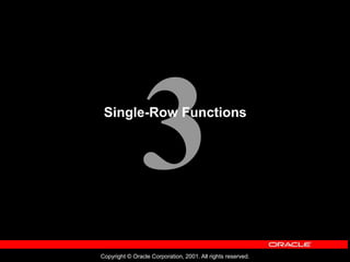 Copyright © Oracle Corporation, 2001. All rights reserved.
Single-Row Functions
 
