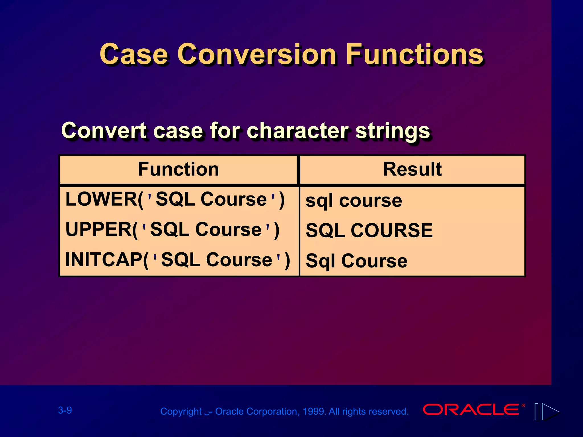 Les03[1] Single-Row Functions | PPT