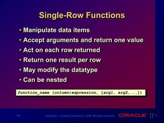 Les03[1] Single-Row Functions | PPT
