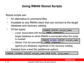Sample Rman Scripts Les 03 catalog | PPT