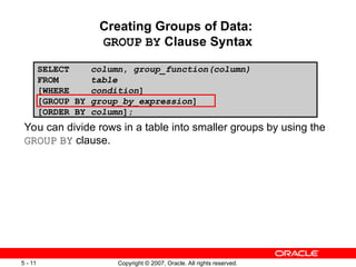 Les03 Reporting Aggregated Data Using the Group Functions.ppt