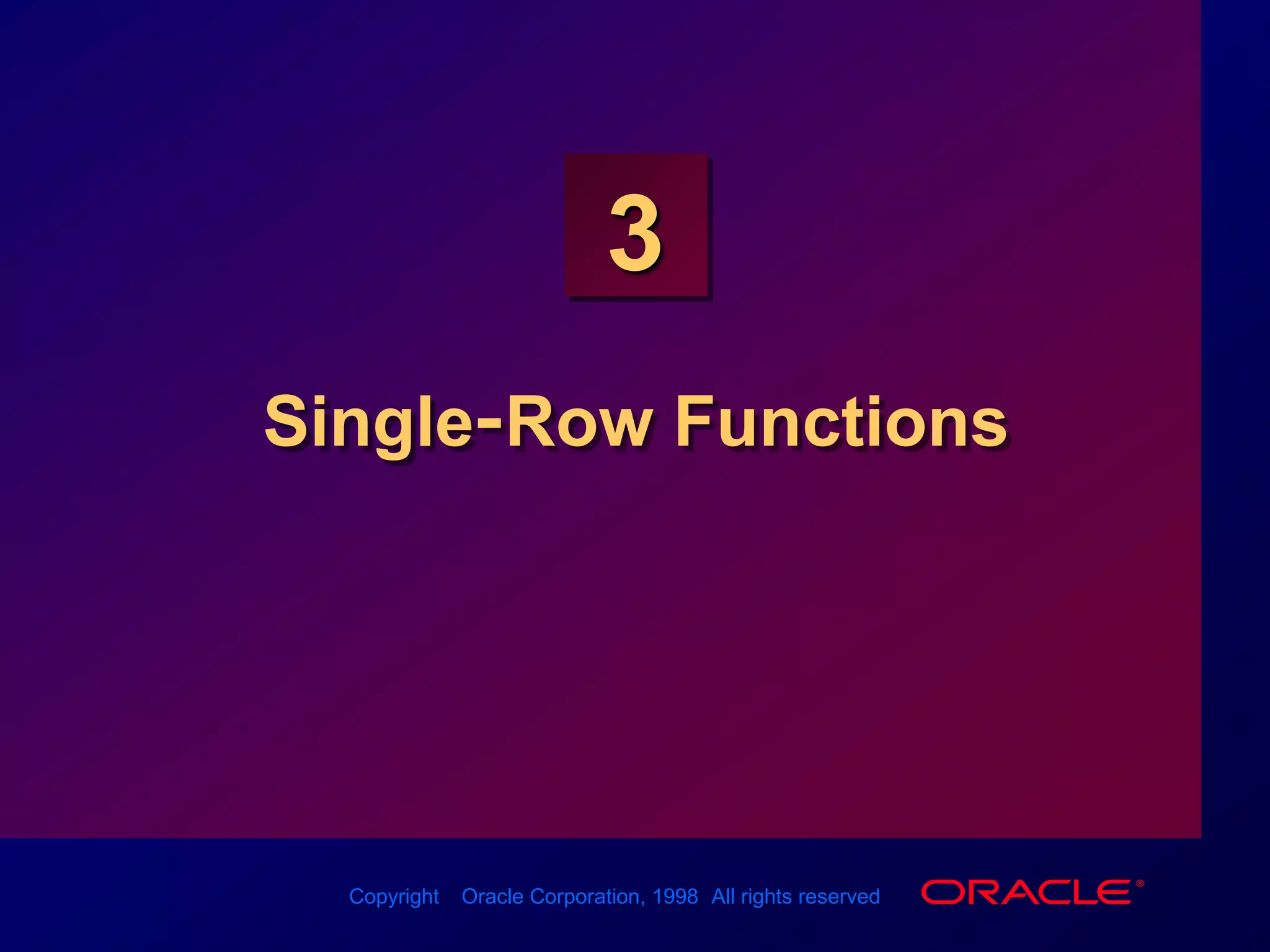 Les03 Single Row Function | PPT