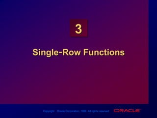 Single-Row Functions 