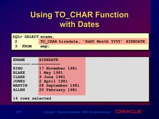 Elements of Date Format ModelYYYYFull year in numbersYEARYear spelled outMMTwo-digit value for monthMONTHFull name of the monthThree-letter abbreviation of the day of the weekDYDAYFull name of the day