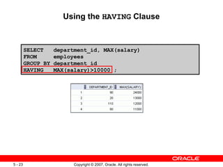 Les04- Reporting Aggregated Data Using the Group Functions.ppt