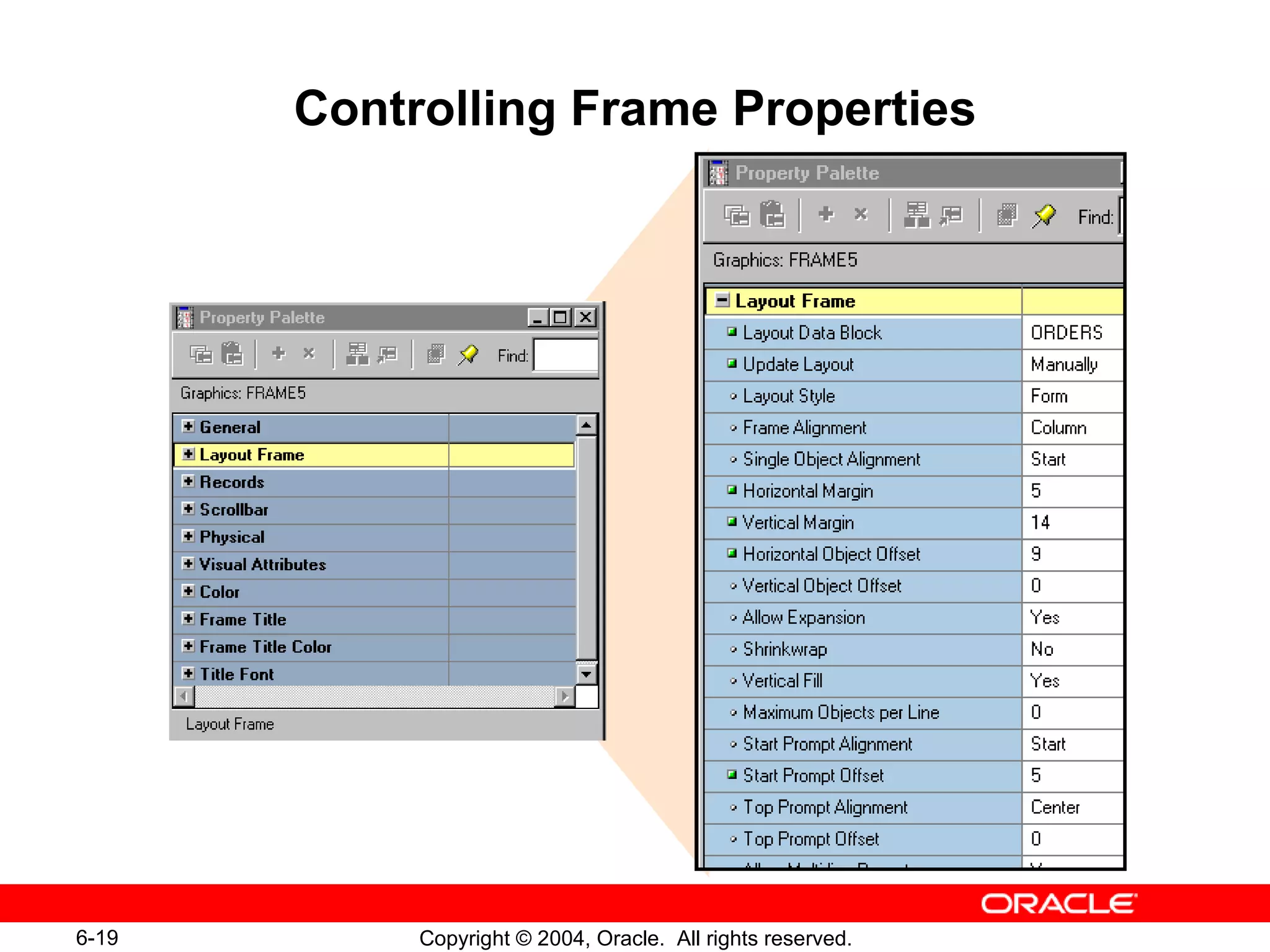 Controlling Frame Properties 