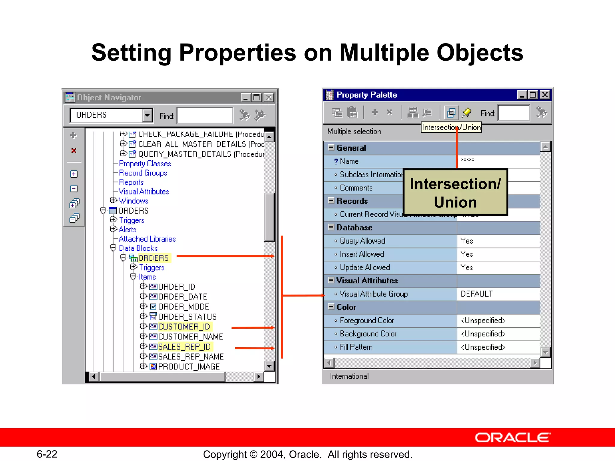 Setting Properties on Multiple Objects Intersection/ Union 