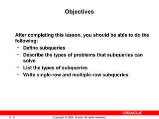 Les06 (using subqueries to solve queries) | PPT | Databases | Computer ...