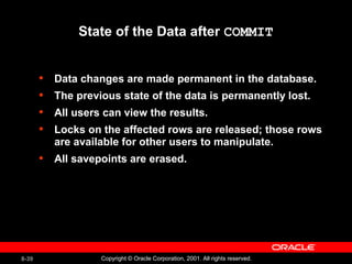 Manipulating Data Oracle Data base | PPT