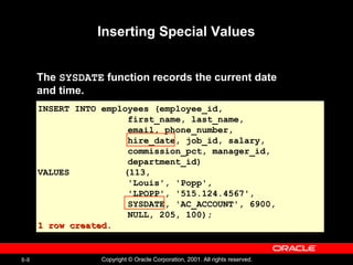 Manipulating Data Oracle Data base | PPT