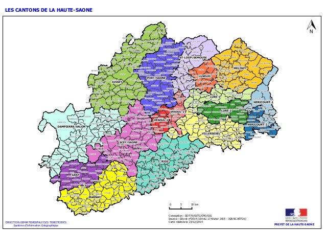 Les 17 cantons de la haute saône 2015