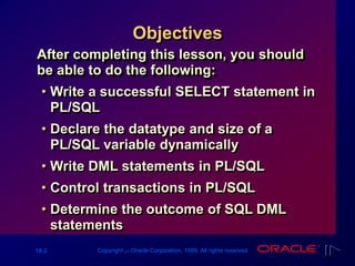 Les18[1]Interacting with the Oracle Server | PPT