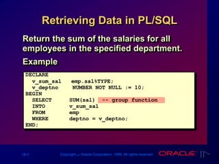 Les18[1]Interacting with the Oracle Server | PPT