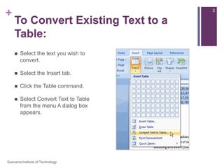 Les19 Working With Tables | PPT