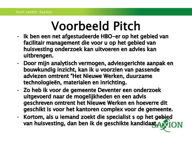 Les 1met voorbeeld pitch