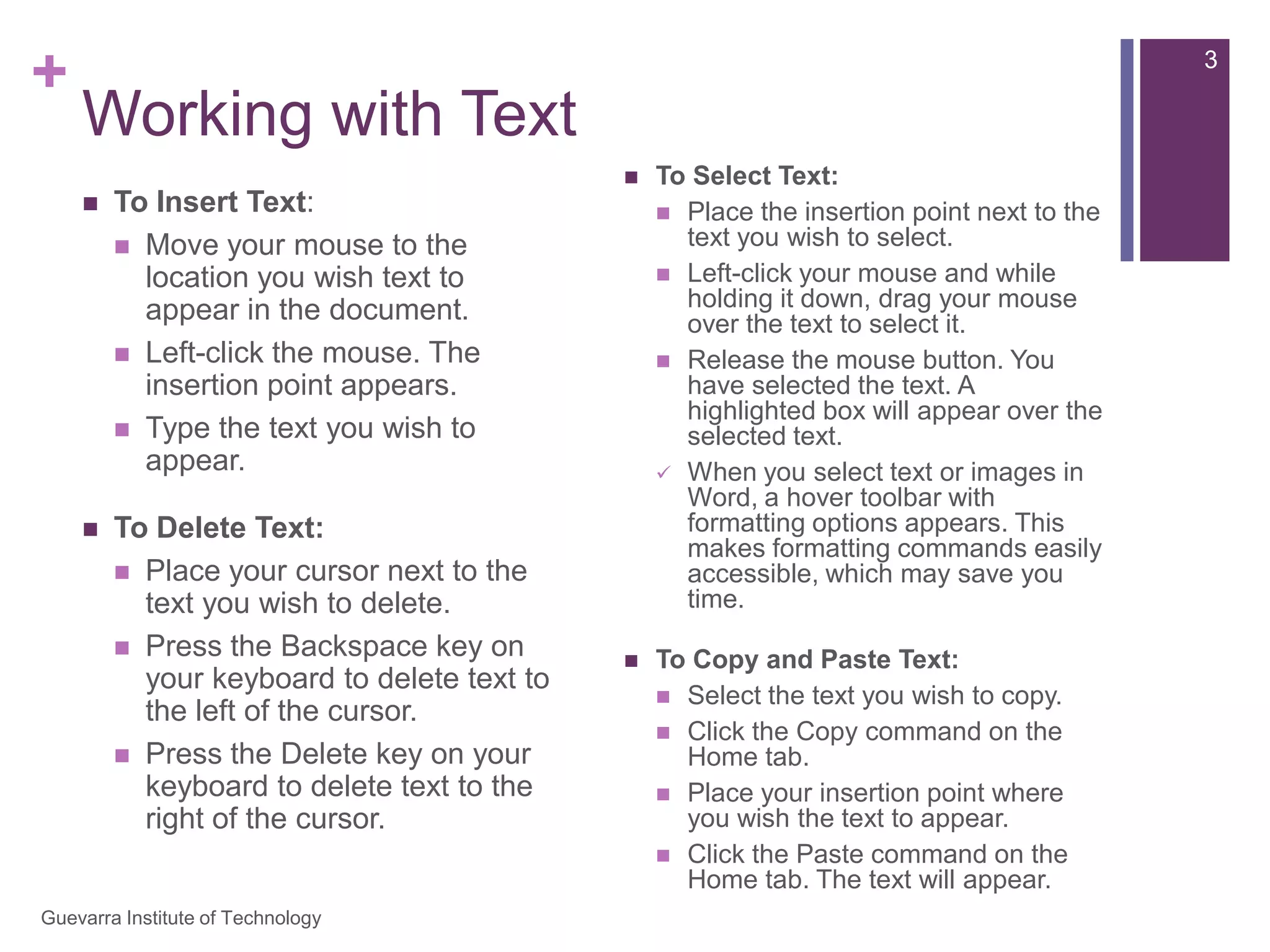 Les2 Text Basics | PPTX | Desktop Publishing | Computer Software and ...