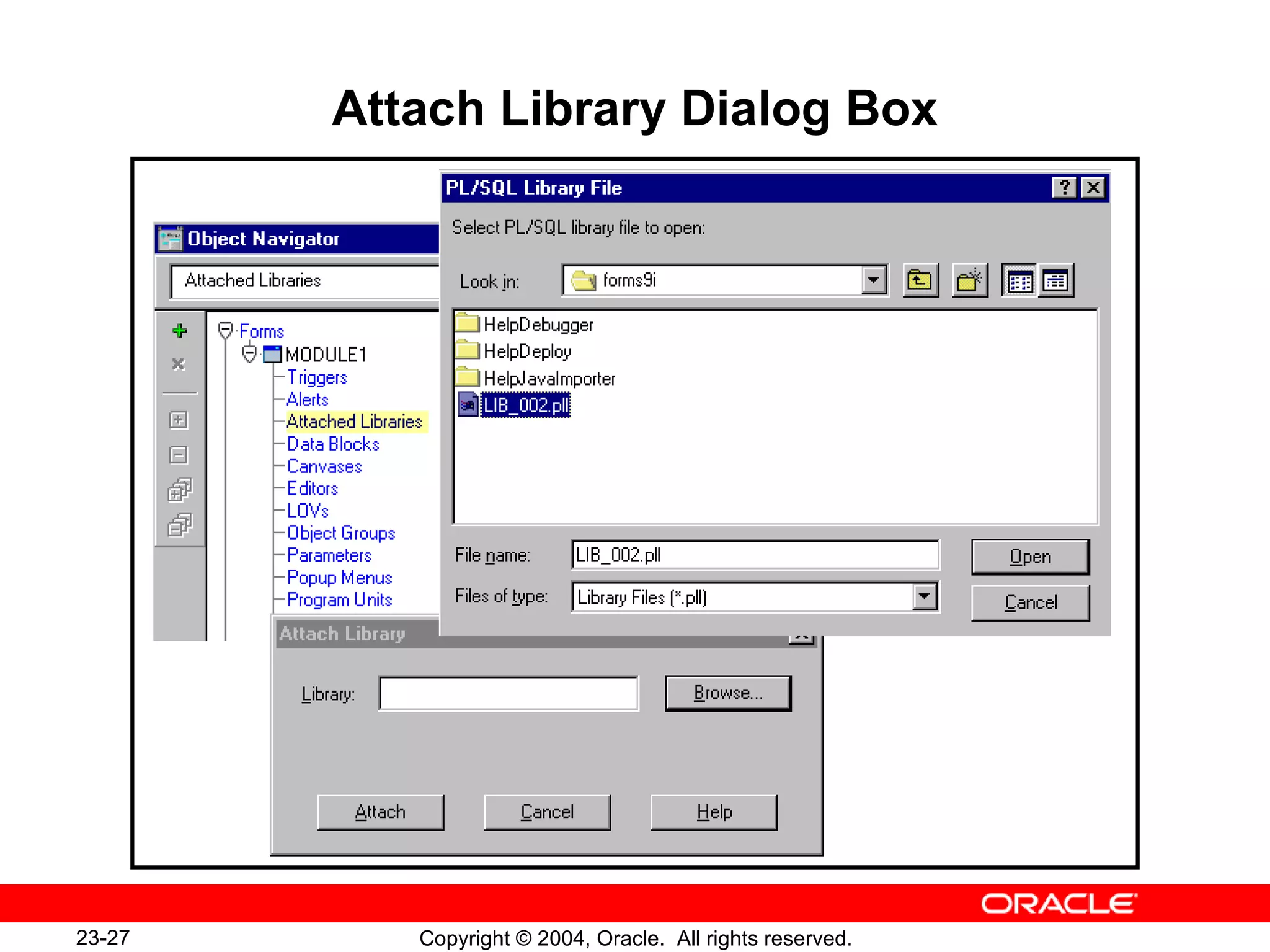 Attach Library Dialog Box 