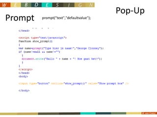 Pop-UpAlertalert(“tekst");